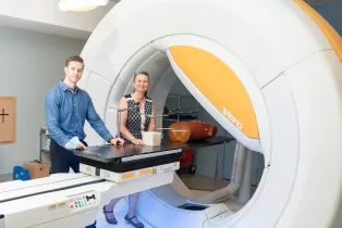 Two BC Cancer Physicists with the Vero4DRT machine