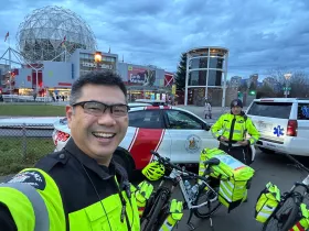 BCEHS paramedics outside Science World