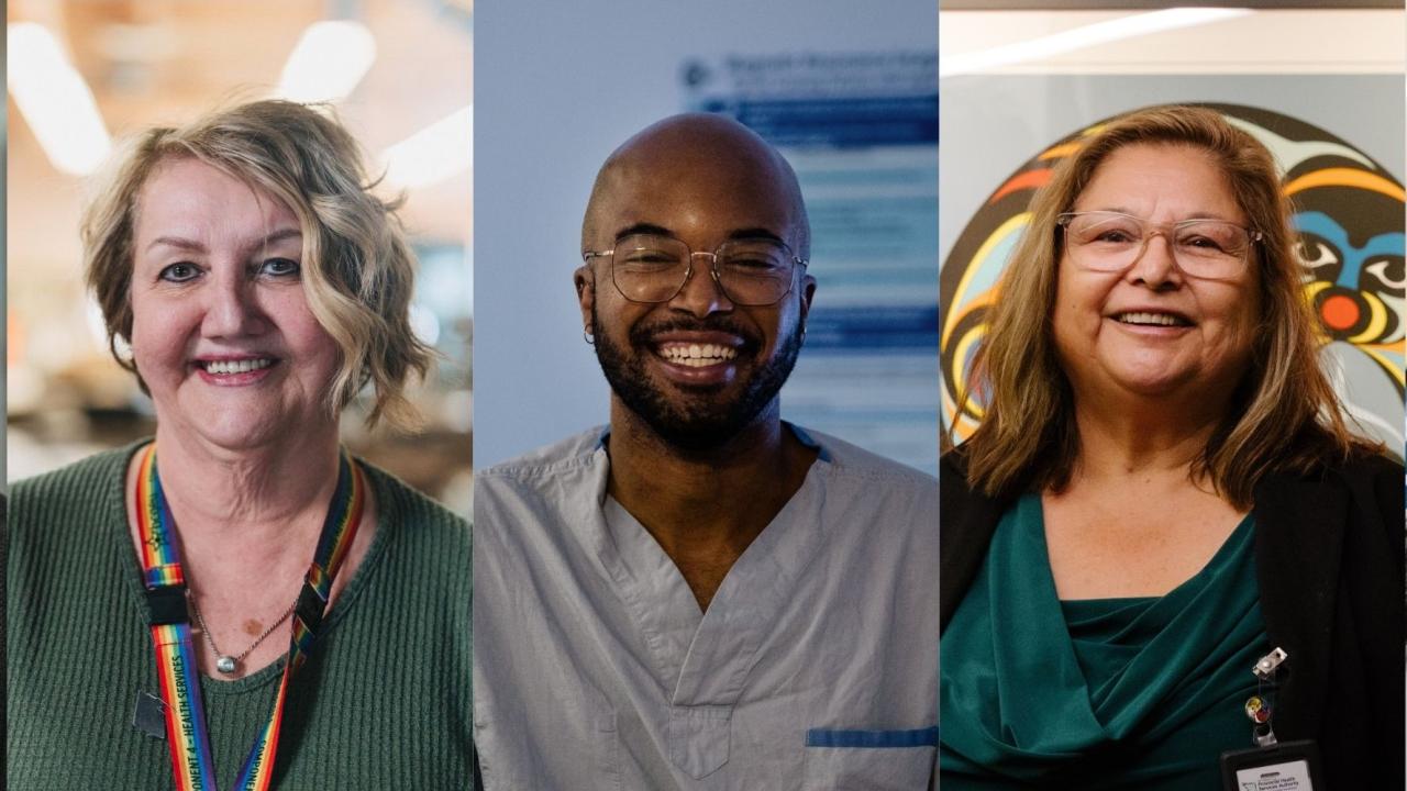 Three smiling staff members