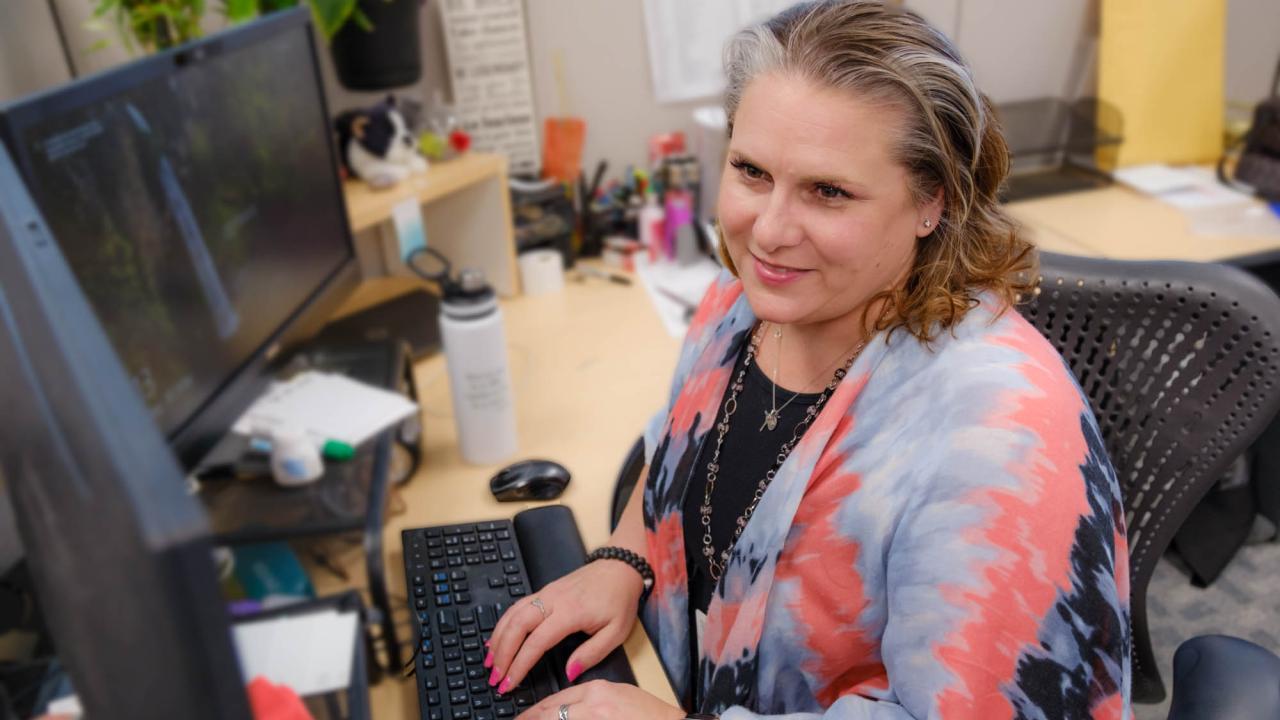 A Talent Acquisition team member working on an application