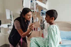 Nurse with child patient