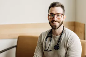 Smiling man with stethoscope