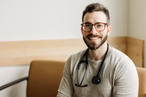 Smiling man with stethoscope